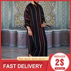 Африканские мужские Дашики в полоску арабское платье мусульманский Халат Длинный топ Сращивание летняя одежда мужское платье повседневное этническое для мужчин 2021