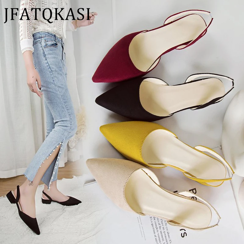 Сандалии Женская обувь Сезон лето Короткие каблуки Ремешок на щиколотке в