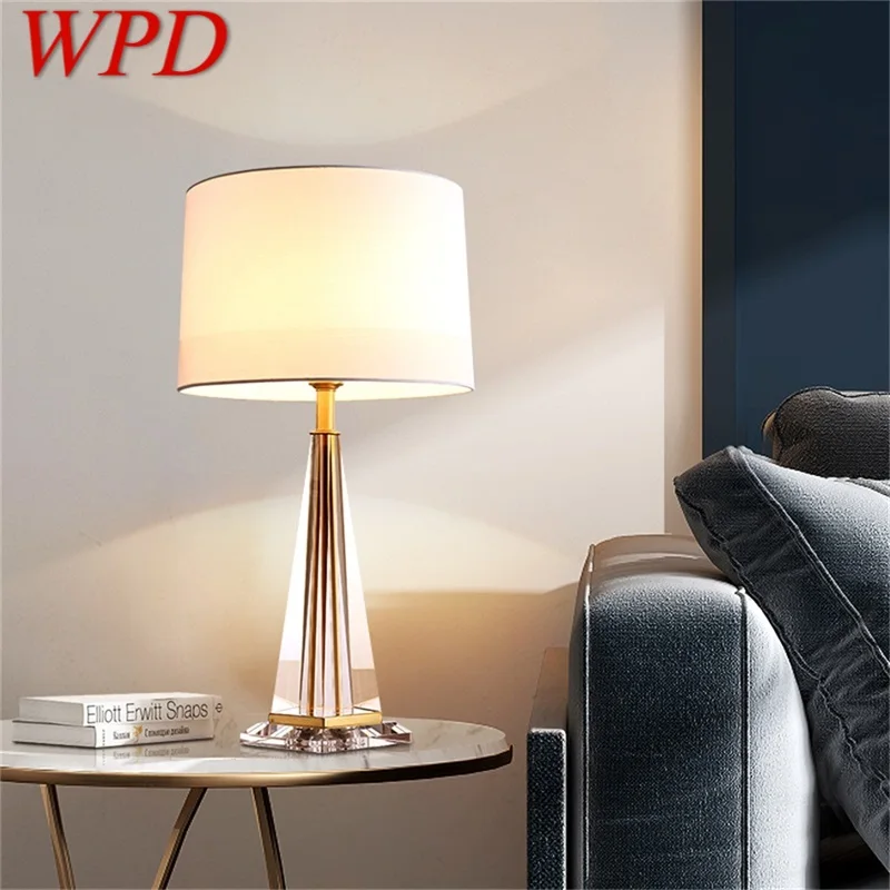 Настольная лампа WPD из латуни современный простой светодиодный светильник