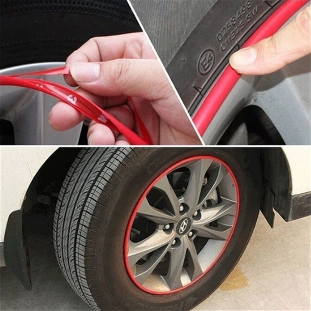8 Meters Car Wheel Rim Sticker Decoration Auto Tire Rims Plated Strip Protection | Автомобили и мотоциклы