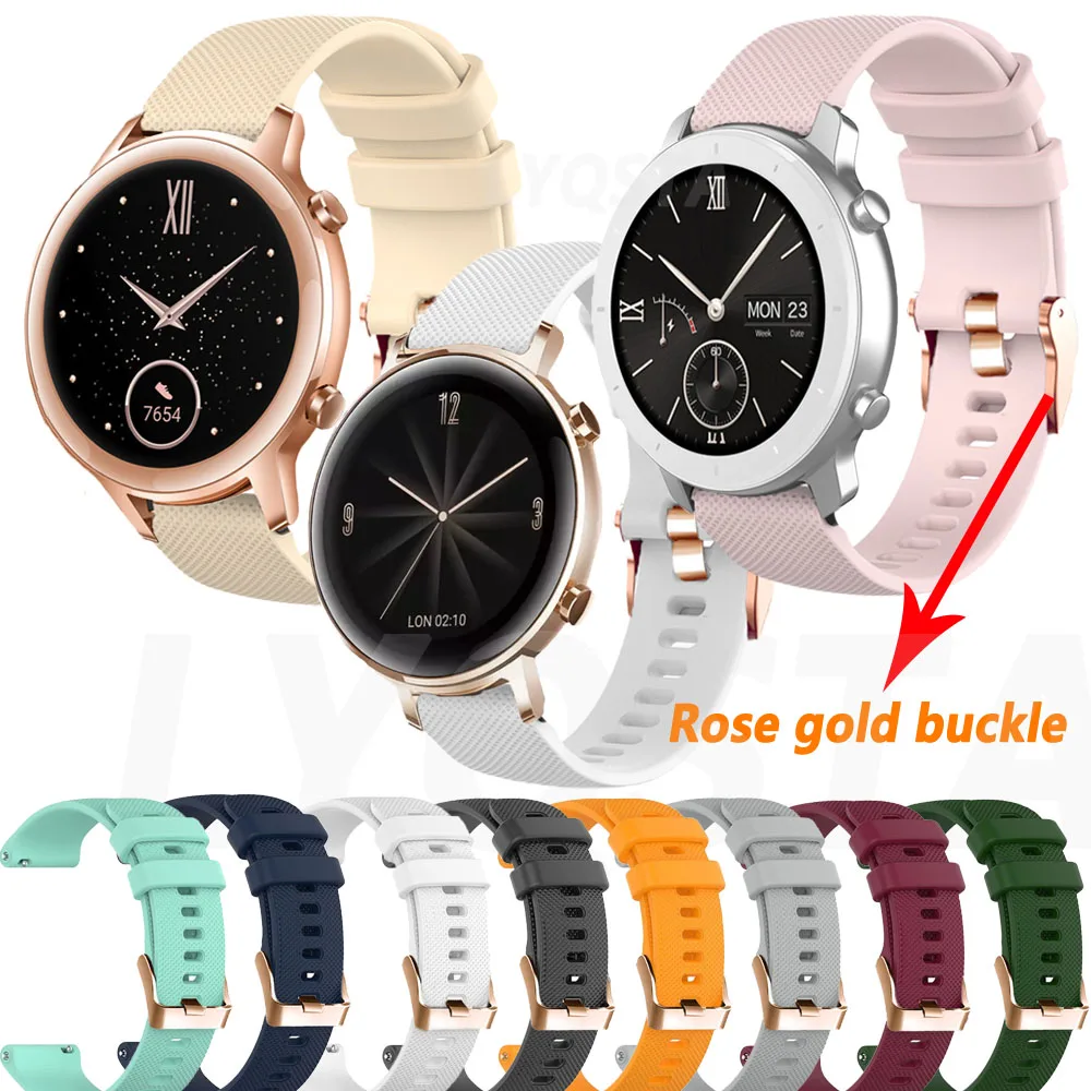 

Силиконовый оригинальный ремешок 20 мм для смарт-часов Samsung Galaxy Watch Active 2 40/44 мм/3 41 мм, браслет для смарт-часов vivoactive 3t-3 HR