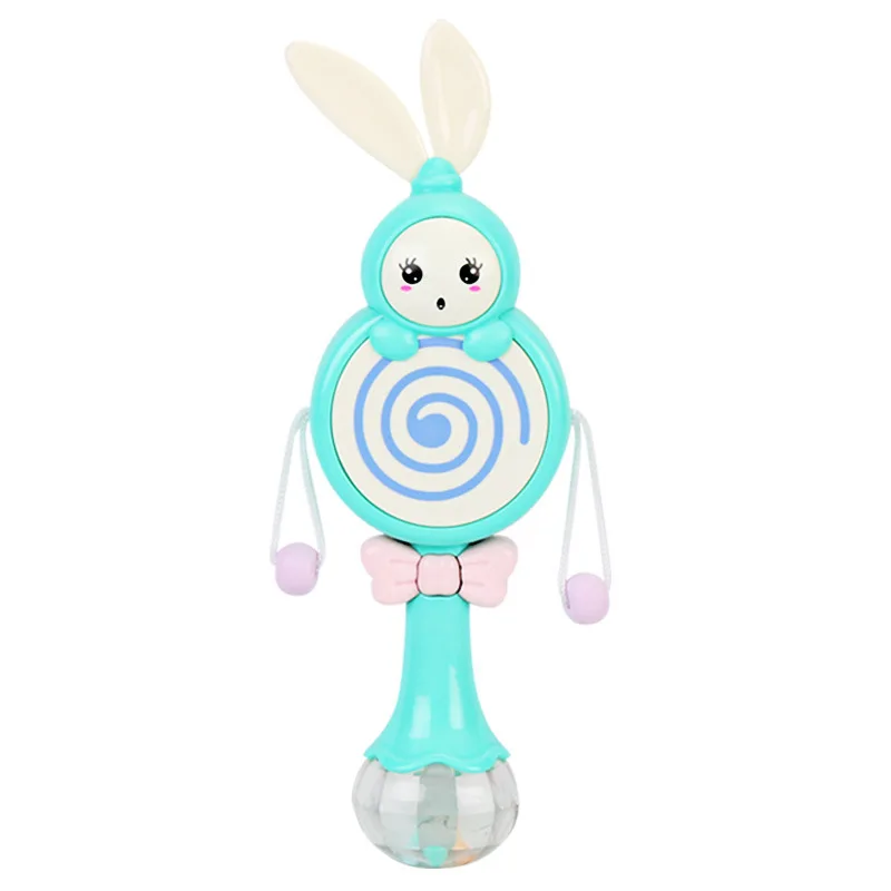 

Infant Rattle Comfort Light Music Sand Hammer Molar Rhythm Stick Flexible Glue Teether Cartoon Rabbit Rattle