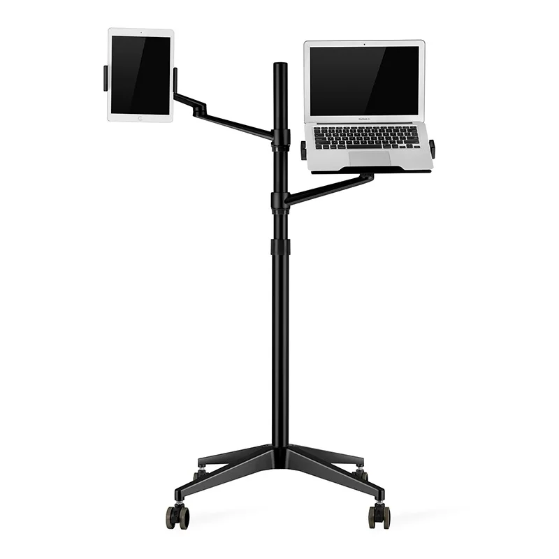 Economici UP-9L Multifunzionale Borsa Del Computer Portatile Supporto Da Pavimento Per Il Computer Portatile/Tablet PC/Smartphone Holder Altezza/Angolo Da Terra Regolabile In Movimento Vassoio Freno