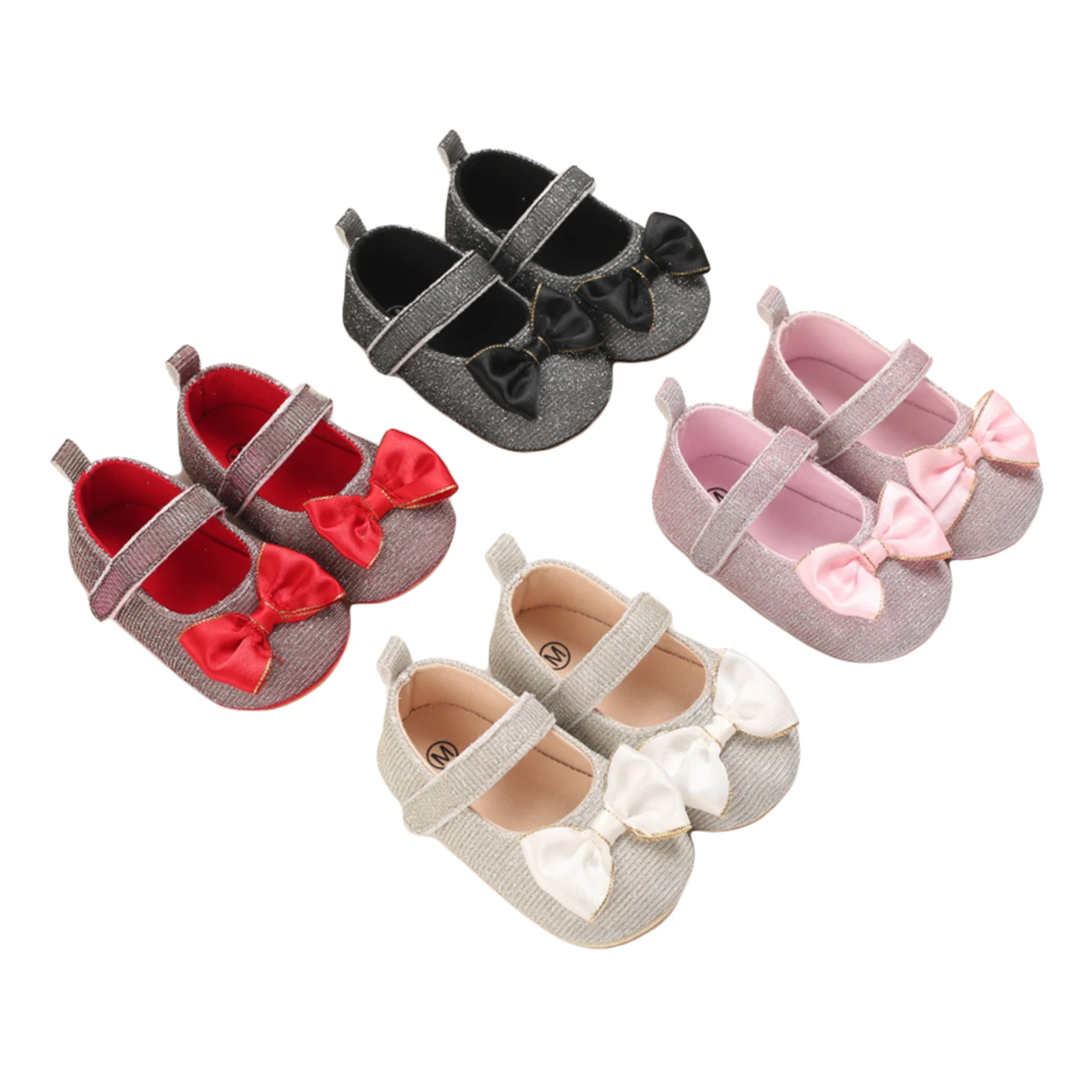 

Toddlers Princess Shoes Breathable Baby Girls Bow Decoration Soft Sole Shoes Infant Non-Slip Prewalker Spring Autumn Comfortable