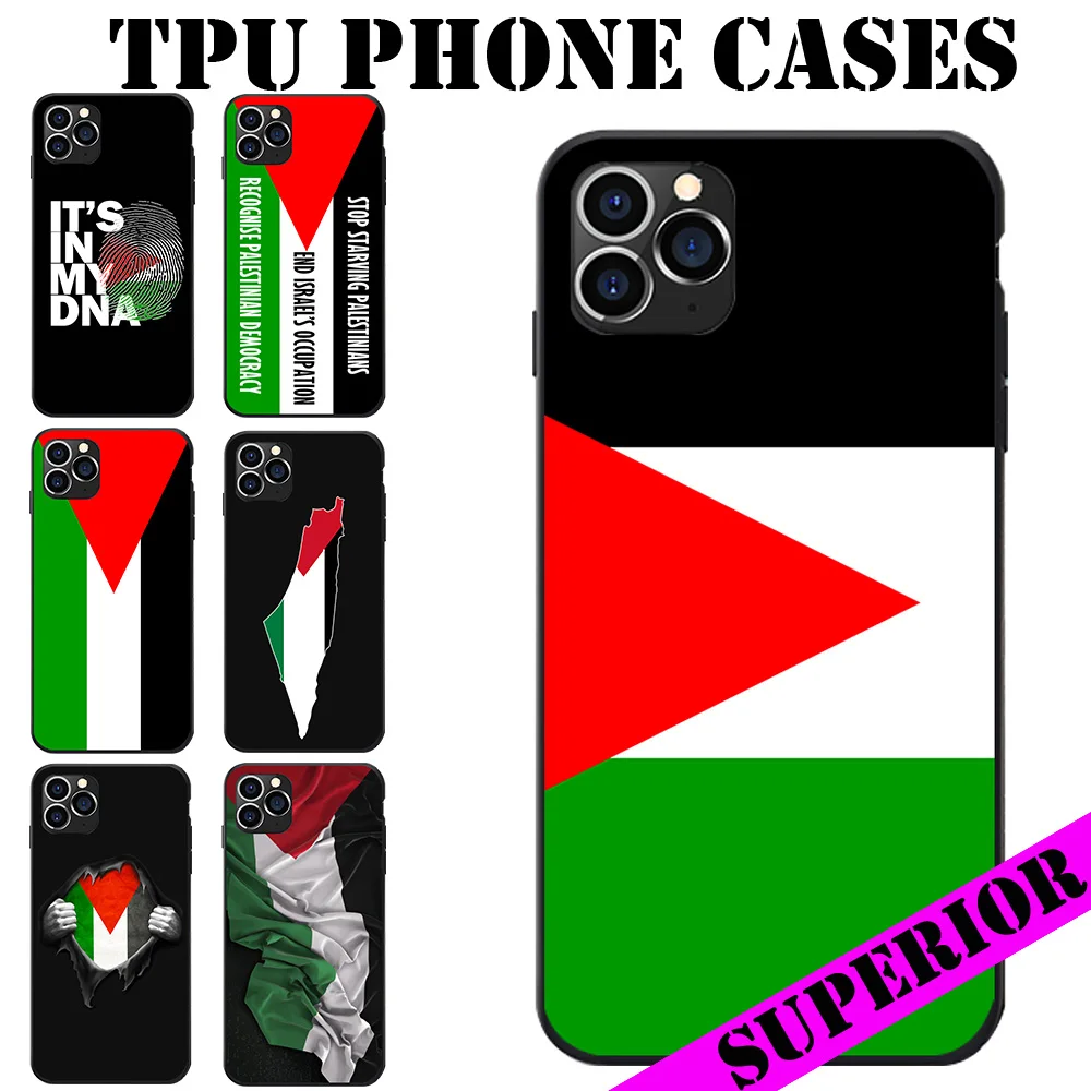 Buy For REDMI 5 6 7 8 T A K20 30 S2 NOTE PRO PLUS Palestine National Flag Coat Of Arms Map Soft TPU Phone Back Cases on