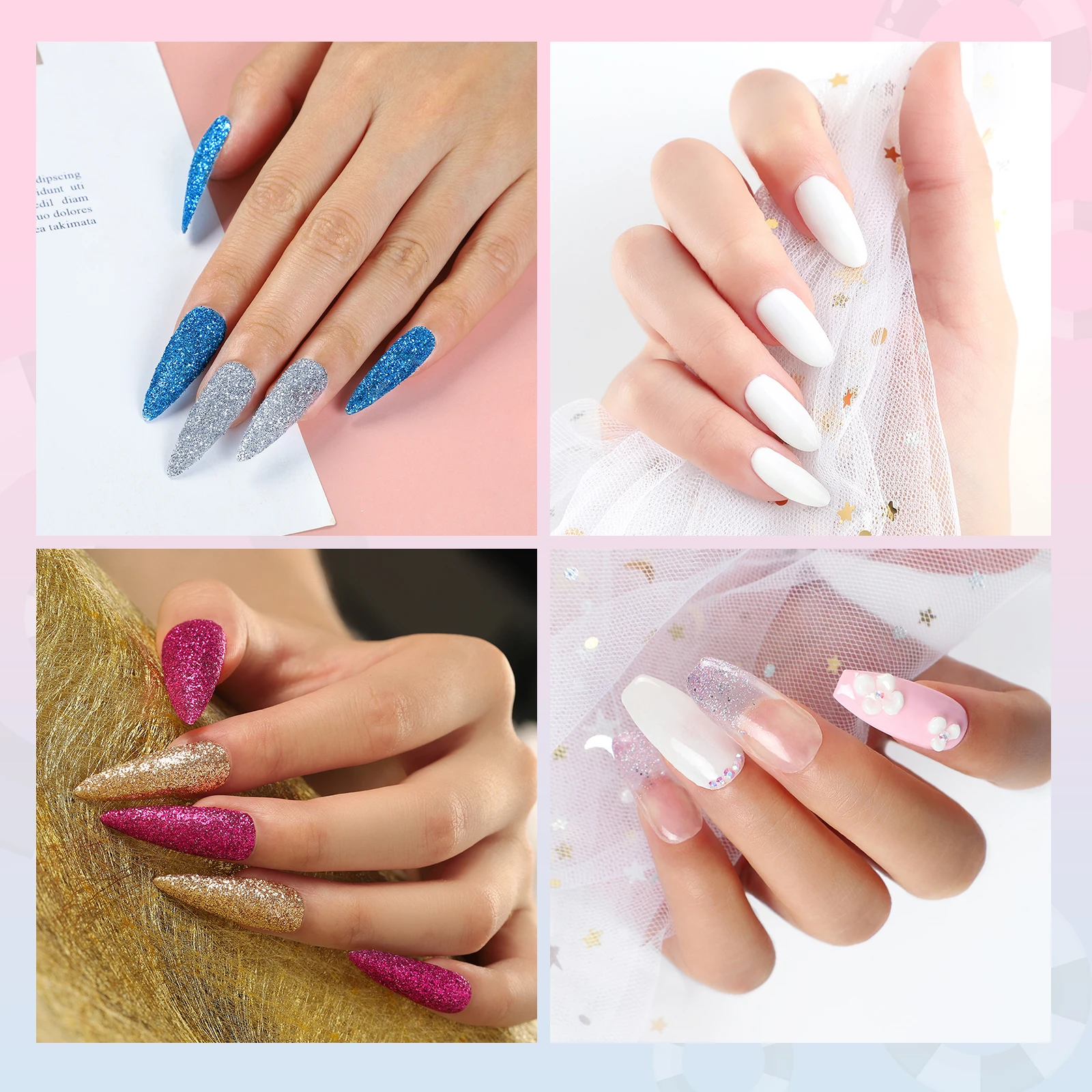 Acrylic Nail Kit Gel Polish Set Tips All For Manicure Tools Brush Professional Nails Art From RU UV LED Lamp | Красота и здоровье