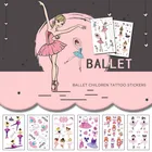 1 шт. модные временные тату-наклейки для девочек, балерины, милая кошка, Мультяшные временные водонепроницаемые тату-наклейки