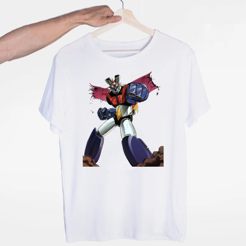 Ретро Mecha Mazinger Z Аниме Nagai Shin Shougeki футболка с круглым вырезом и короткими рукавами
