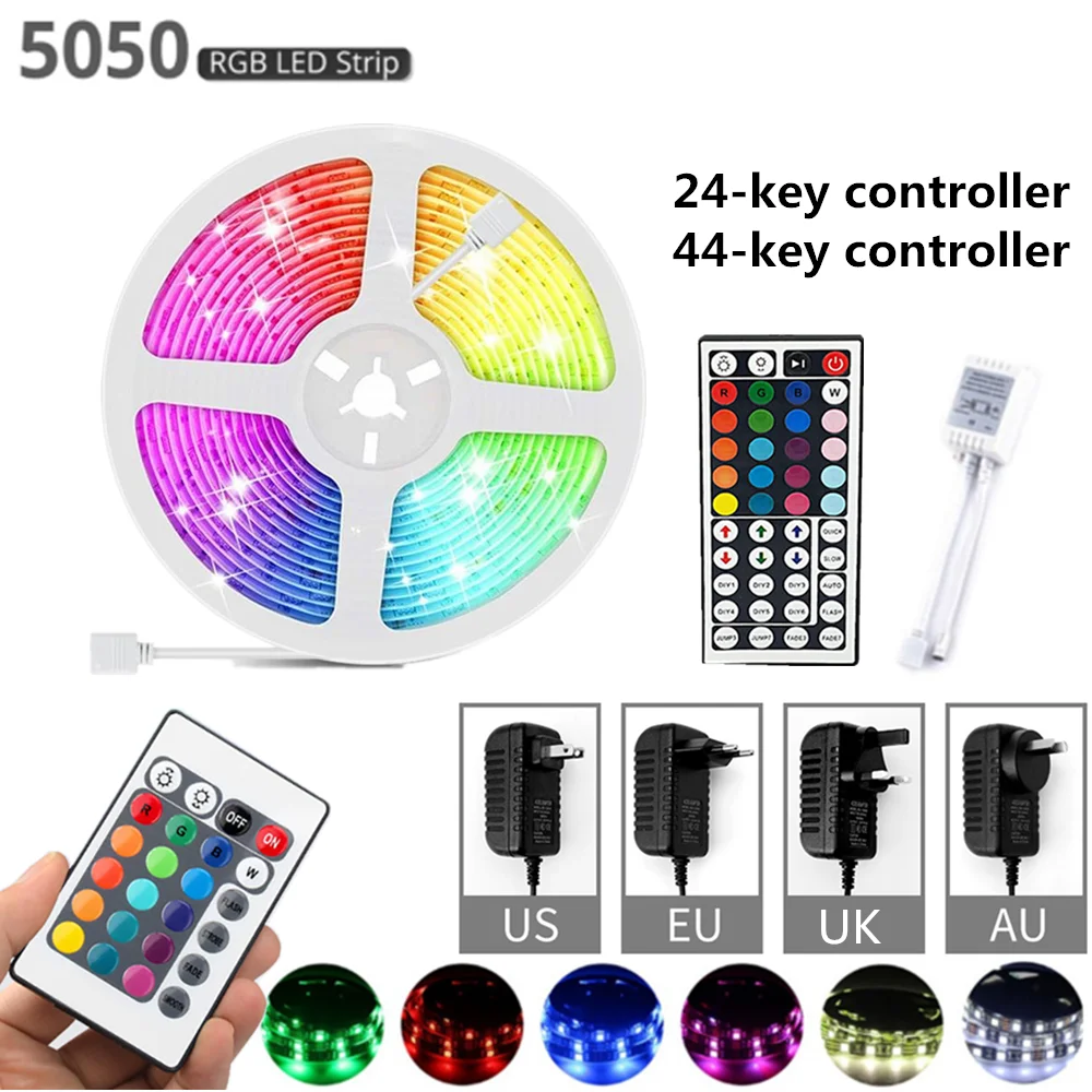 Светодиодные ленты светильник 12V RGB 5050 Светодиодный Luces светодиодный s полоски