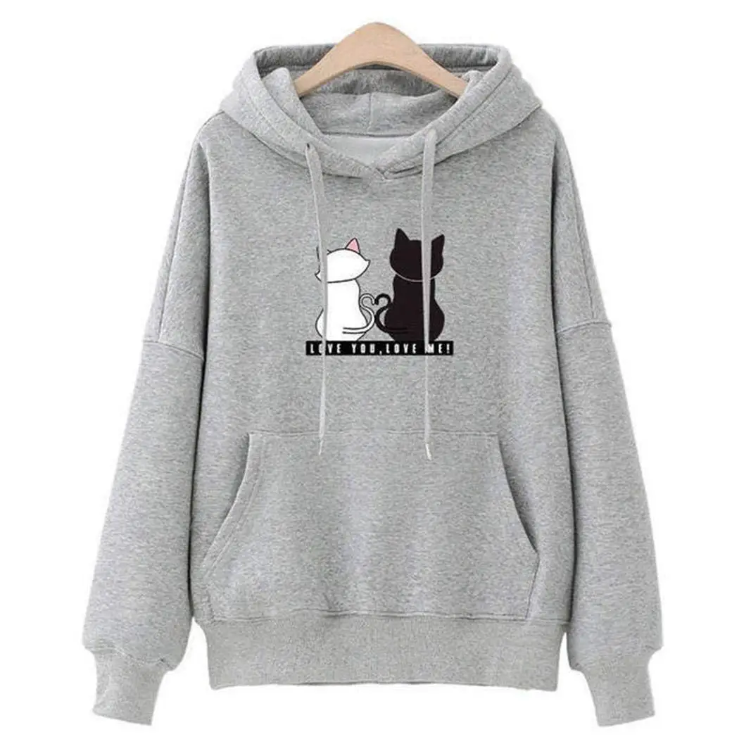 

Hirigin Women Long Sleeves Hoodie Sweatshirt Hooded Jumper Pullover Causal Tops Lady Cartoon Autumn Casual Sweatshirts