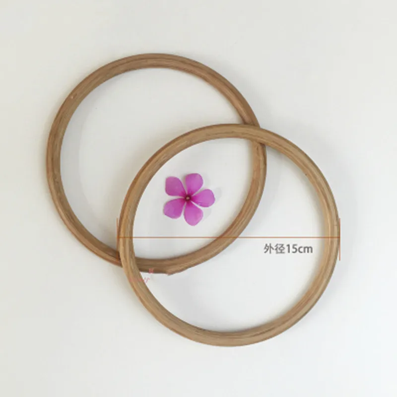 Одна пара = 2 шт. круглая форма кольца из ротанга бамбуковые ручки obag кошелек рама