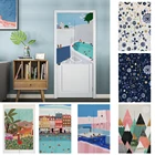 Занавеска на дверь с рисунком в скандинавском стиле, карманная подвесная занавеска для кухни, кафе, утолщенная льняная ткань