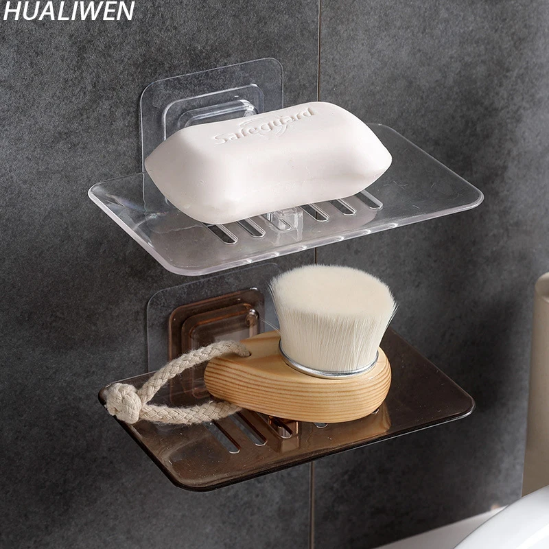 

Wall Mounted Soap Dish Suction Cup Soap Dish Soap Dish For Bathroom Case Soap Box Dish Storage Plate Drain Soap Box Soap Holder