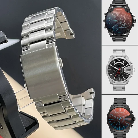 Роскошный браслет для часов из нержавеющей стали, 26 мм, аксессуары для часов, цепочка, спортивный водонепроницаемый ремешок