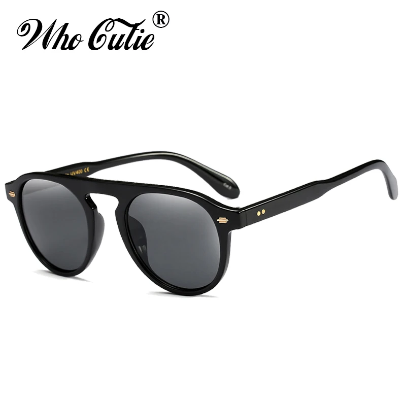 WHO CUTIE модные круглые солнцезащитные очки винтажные мужские и женские брендовые