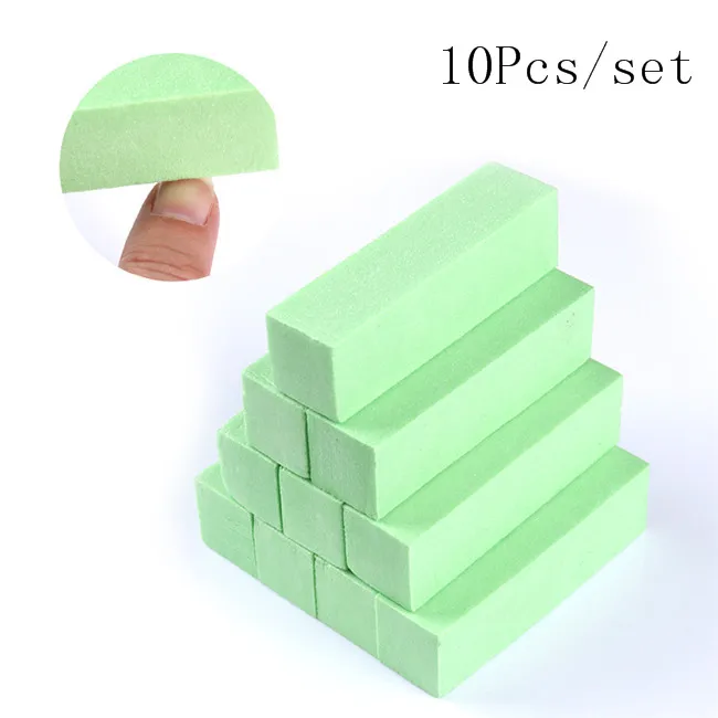 10pcs Green 1 Pc/4/10 шт./компл. шлифовальная Шлифовальная Пилка Для ногтей cо шлифовальными буферными резцами, блок для УФ-гель для ногтей, для маникюра, педикюра Белый Nail Полировщики для ногтей инструмент для маникюра, инструмент - Цвет: 10pcs Green
