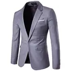 Мужской приталенный Блейзер, однотонный костюм для отдыха, Молодежный маленький костюм, однотонное Свободное пальто, трендовая куртка, 2021