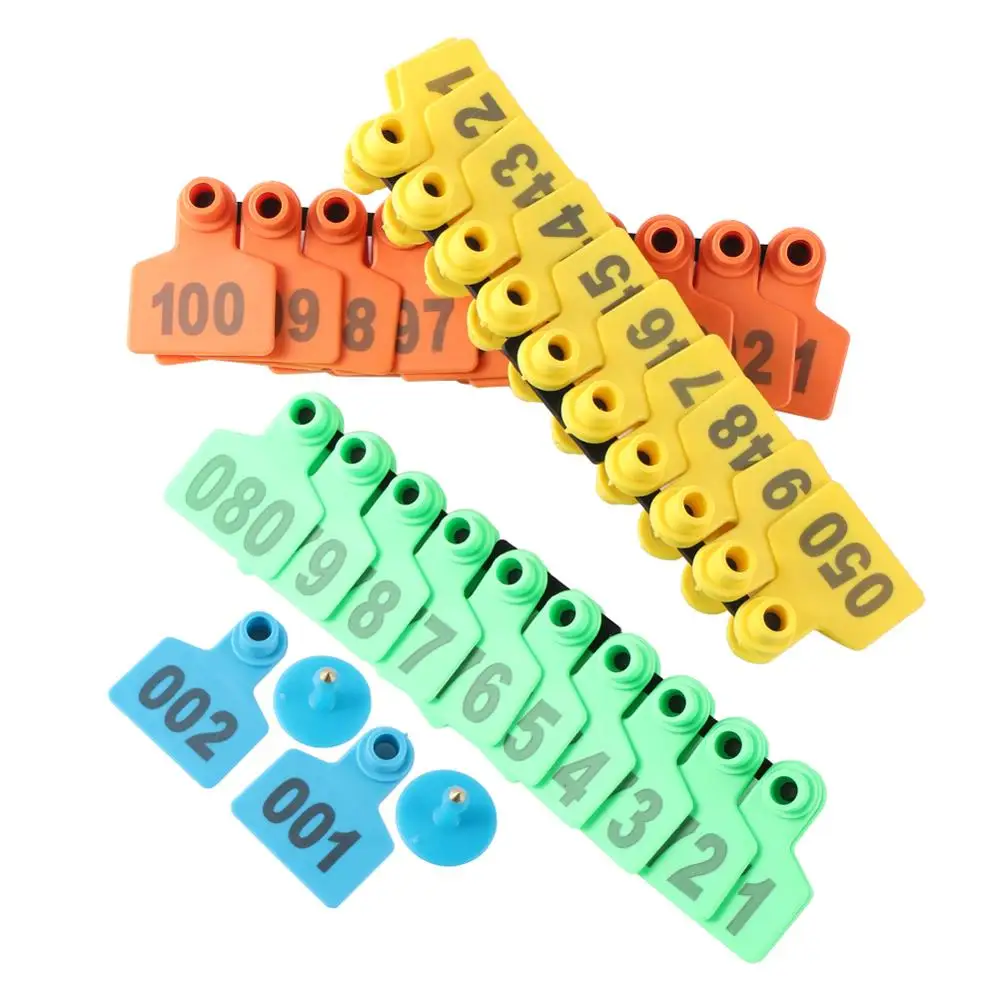 Три варианта цвета лазера со словом свиньи вывески для ушей рогатый скот овцы