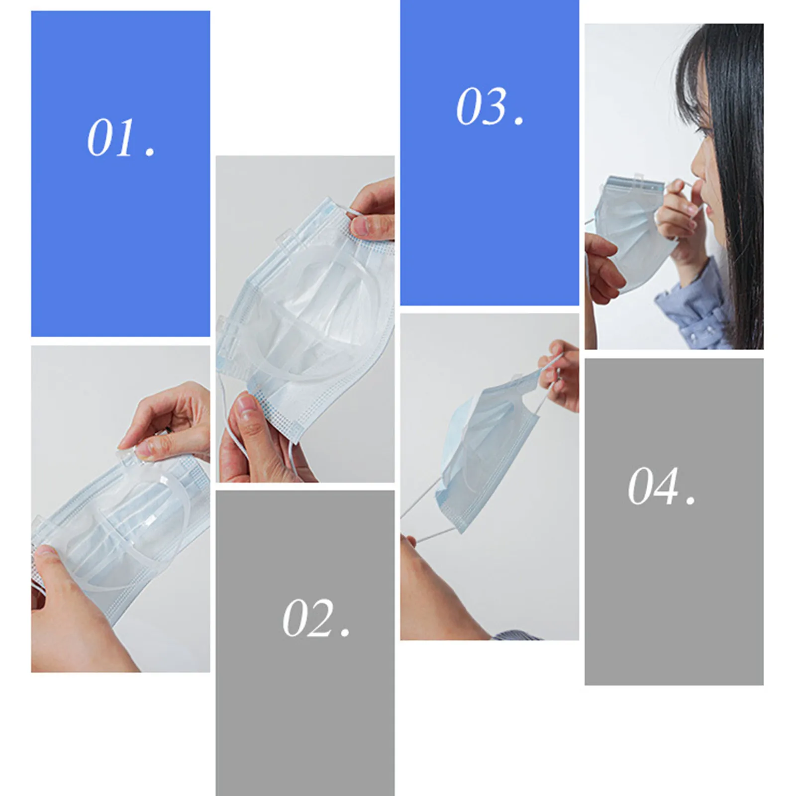 

3D Silicone Mask Holder Nose Strip for Masks Fog free Mask Bracket wearing Strip To Help Breathe Smo Breathable Valv Masque Skin