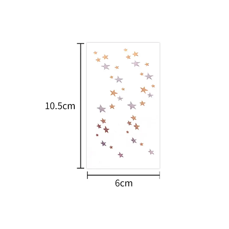1 лист Золотая Серебряная Татуировка водостойкая Бронзирующая звезда Макияж