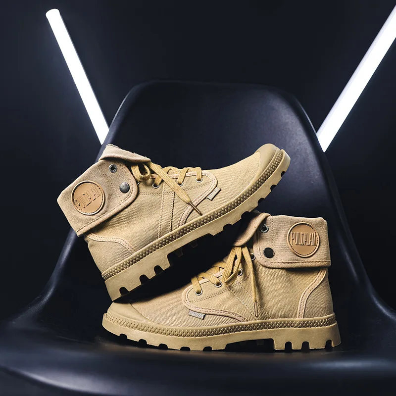 

2021 fashionable new round-toe car stitching high-top men's shoes