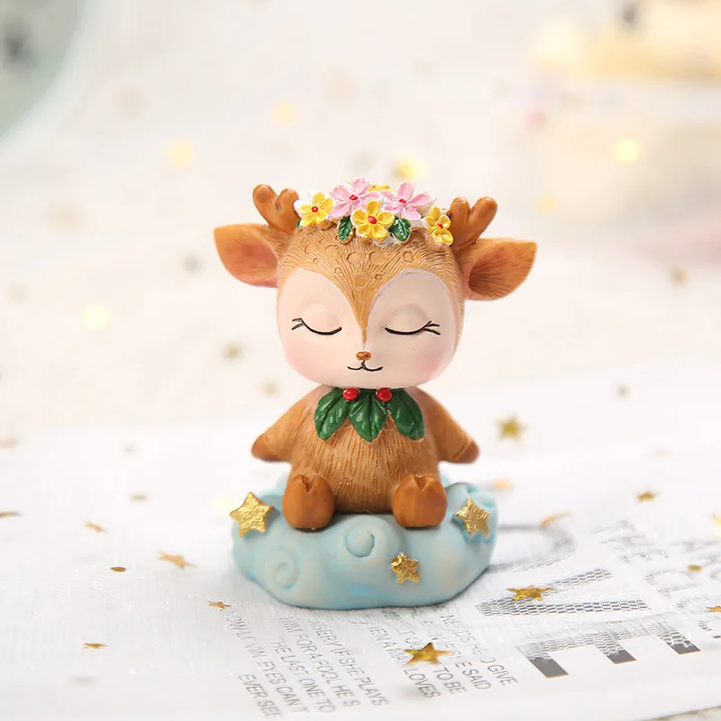 День рождения лес олень торт Топпер забавные игрушки для детей девочек маленькие