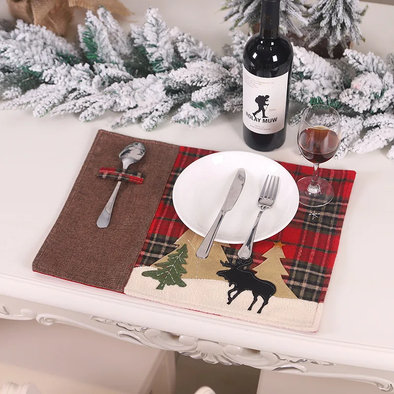 

1PC Christmas Table Mat Coaster Christmas Restaurant Hotel Party Decoration Christmas Paper Napkin