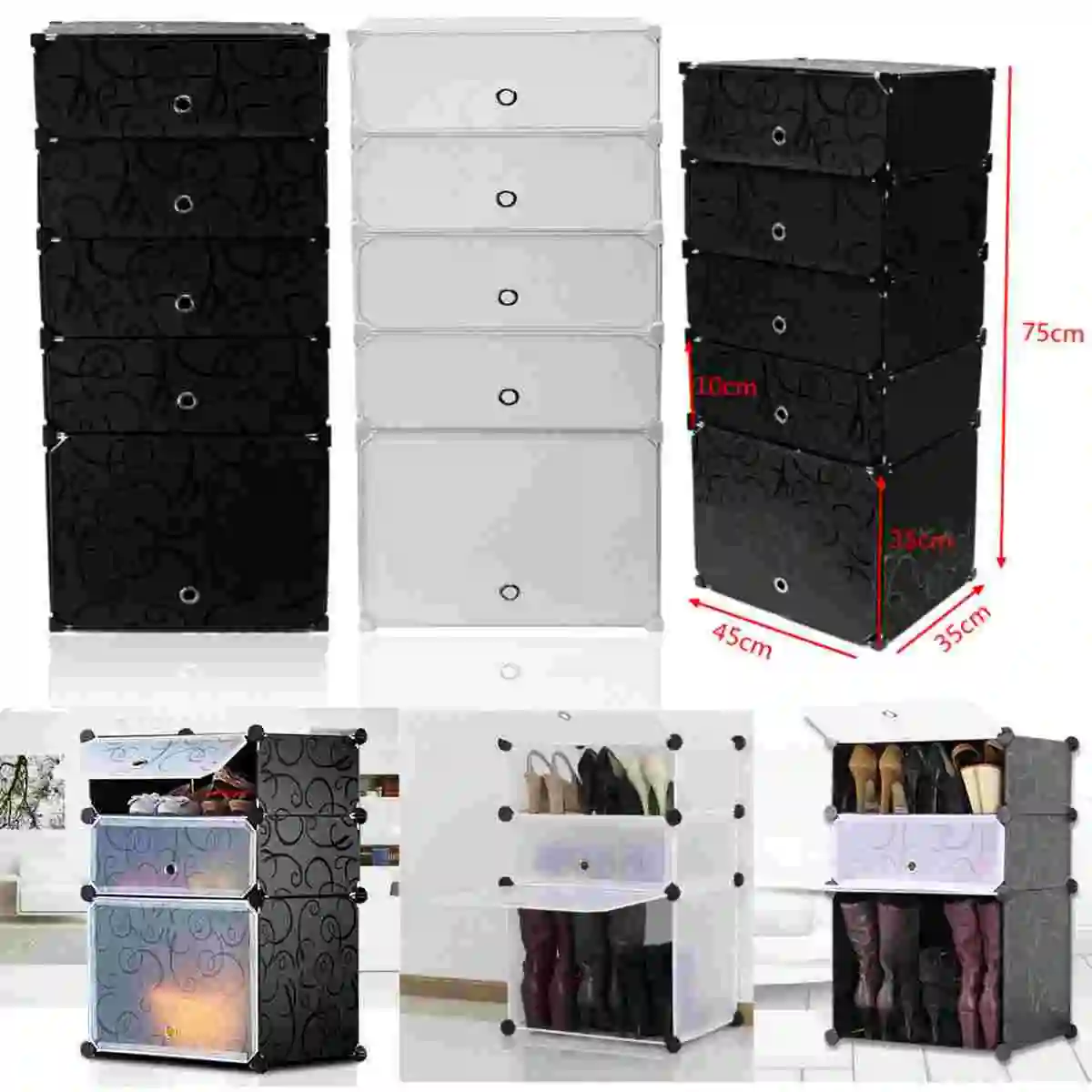 

Multilayer Shoe Rack Detachable Dustproof Shoe Cabinet Home Standing Space-saving Stand Holder Shoes Organizer