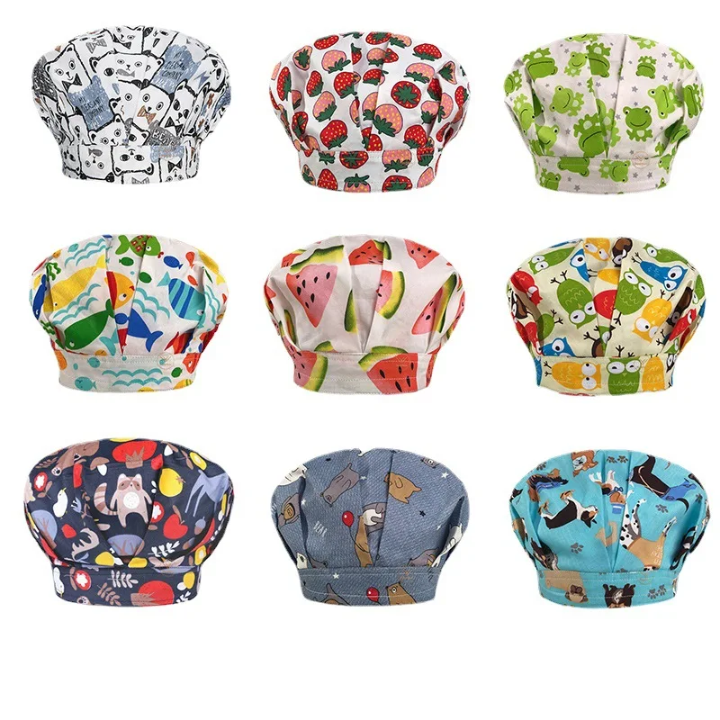 

Unisex Nurse hat scrub caps cotton adjustable new print laboratory pet shop doctor hat surgical caps operating room working hats