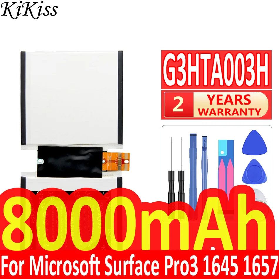 

Аккумулятор KiKiss G3HTA003H, G3HTA007H, для ноутбуков Microsoft Surface Pro 3, Surface3 1645 1657 серии, планшетных ПК G3HTA004H, 8000 мА · ч