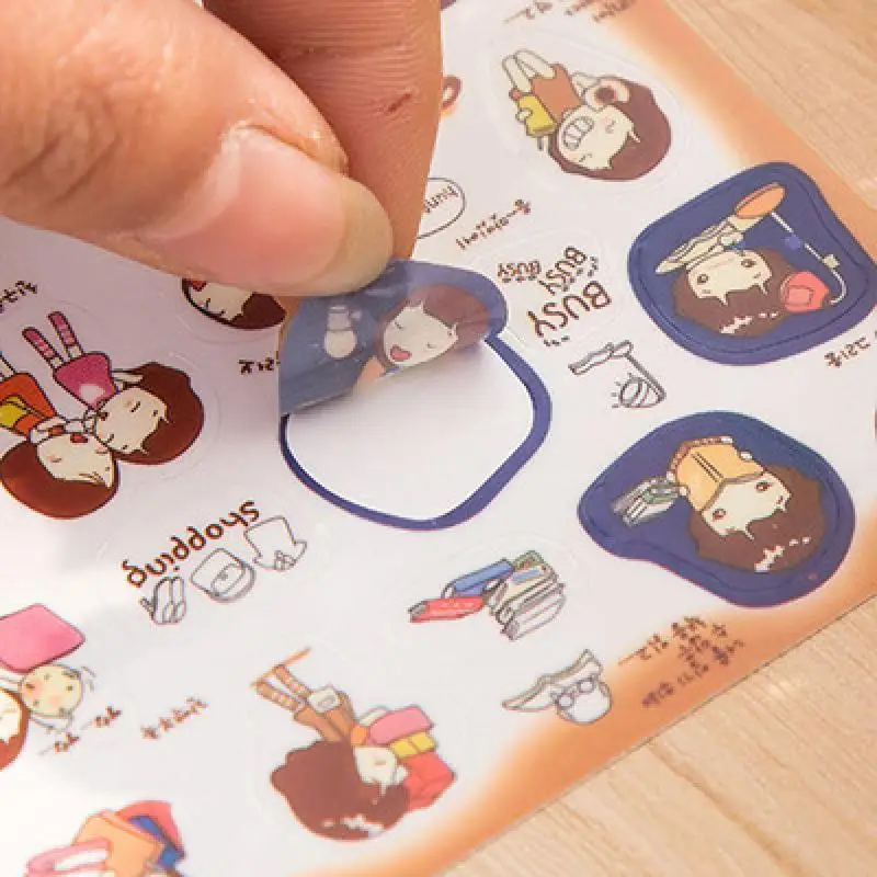 Наклейки для девочек в Корейском стиле водонепроницаемые прозрачные наклейки