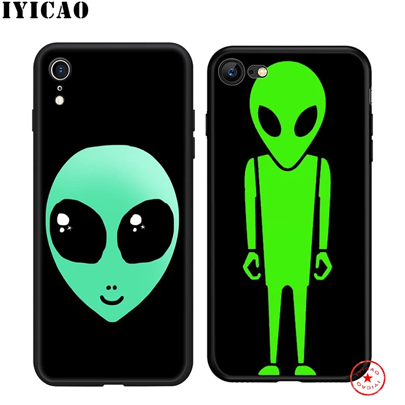 IYICAO Alien Забавный классный мягкий чехол для телефона iPhone 11 Pro XR X XS Max 6 6S 7 8 Plus 5 5S SE