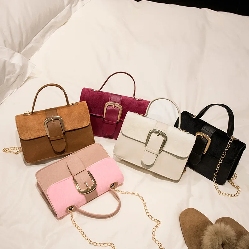 

Женская сумка 2021, новые плюшевые маленькие квадратные сумки, Корейская версия диагональной цепочки, маленькая сумка, модная женская сумка