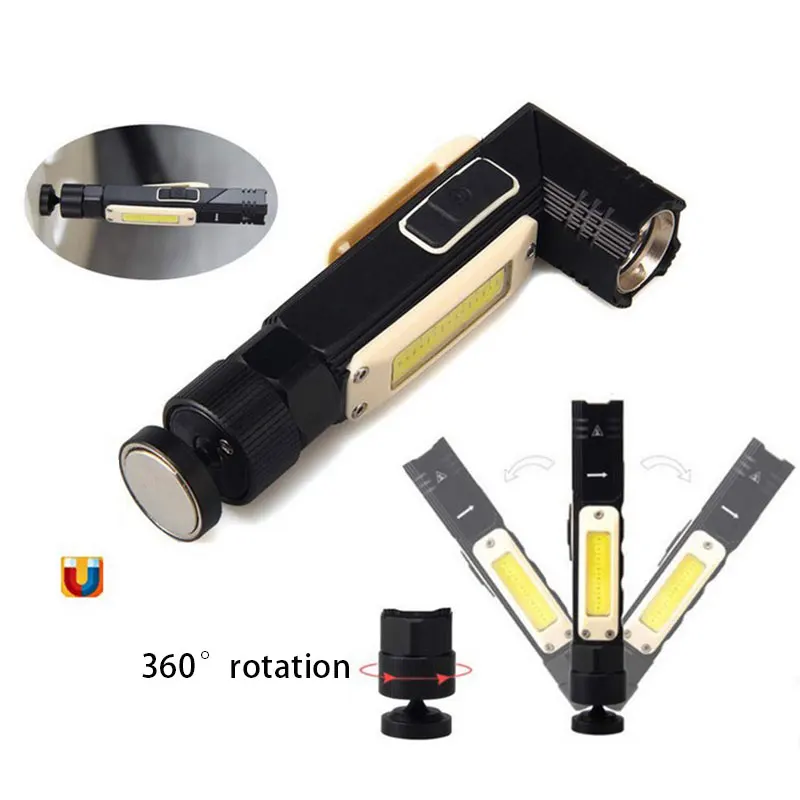 

XPG+COB LED Flashlight USB Rechargeable 5Modes Headlamp Work Light Magnet Torch
