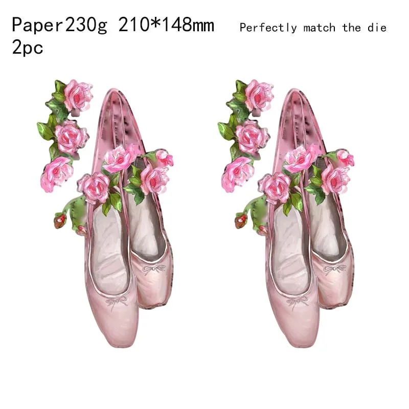 

Металлические штампы для балетной обуви, для скрапбукинга, бумажные матрицы цветов