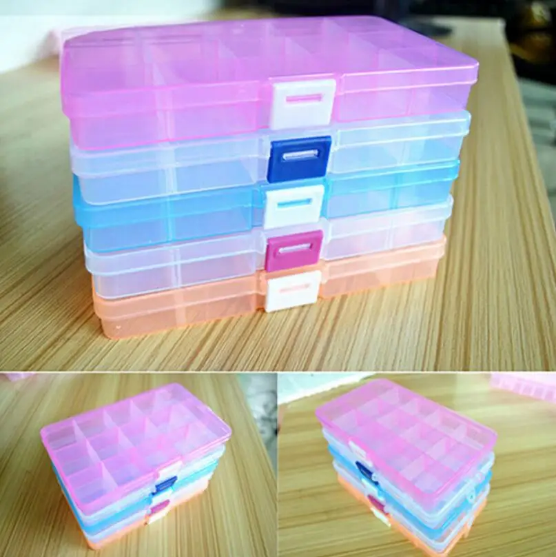 120 шт 15 Отсек пластиковый прозрачный ящик для хранения маленькая коробка