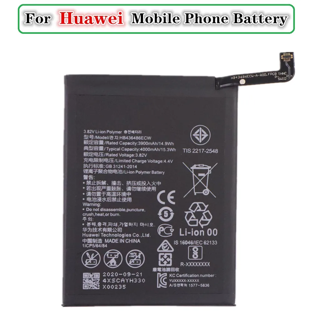 

Аккумулятор hb436486ecw для Huawei P20 Pro mate 20 honor View 20 V20 honor 20 pro Mate 10 / 10 Pro, высококачественный аккумулятор