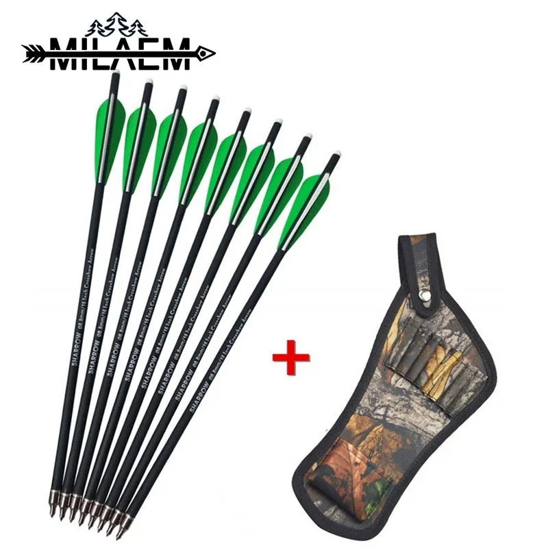 

12 pcs Crossbow Bolt Arrows for OD 8.8mm ID 7.6mm 16inch/17 inch Arrow Shaft with Quiver Set Outdoor Hunting Archery Accessories