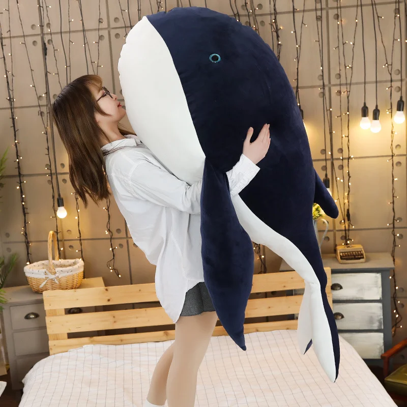 

Hot New Cute Dream Giant size big Whale Plush Toy Whale Stuffed Doll Soft Short Plush Sleeping Pillow Xmas Gift For Kid Children