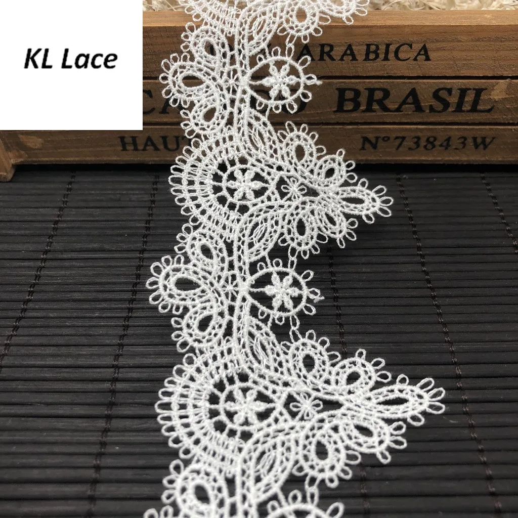 

15yards/lot Garment accessories DIY spot polyester thin line barcode water soluble lace Trim