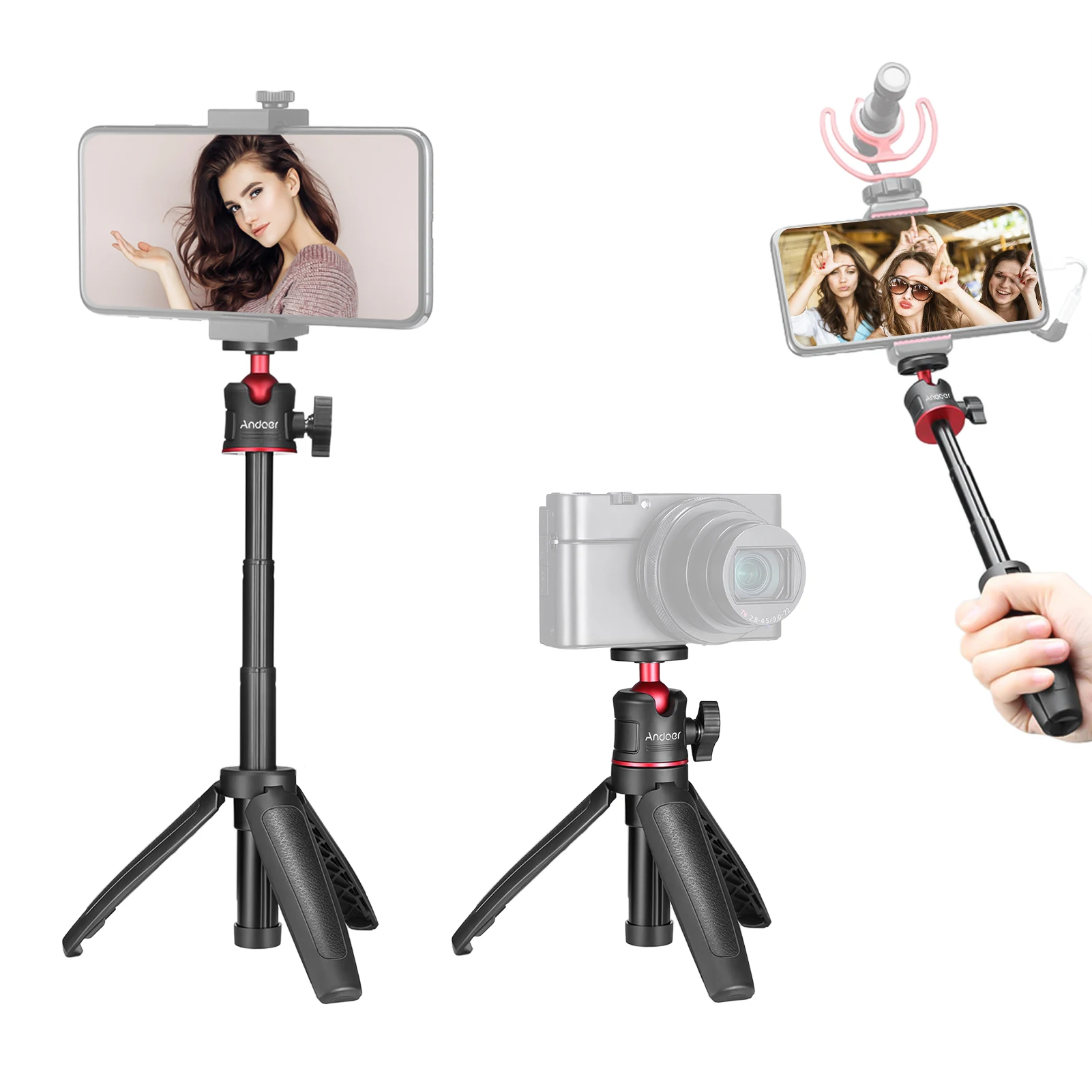 Andoer MT-08 Mini монопод селфи палка выдвижной настольный штатив ручной для
