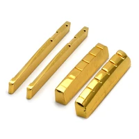 ohello 6 string slotted brass gold plated acoustic guitar nut and bridge saddle guitar parts gold 7276x3x7 8mm 4243 2x3x5 5mm