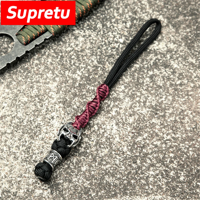 Брелок-вампир, металлическая подвеска, плетеная веревка, амулет ручной работы, для улицы, автомобиля, ювелирные изделия для выживания, подарок, Прямая поставка, руны викингов