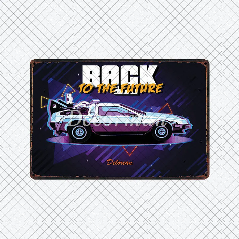 

[ DecorMan ] Back to the Future CAR Metal SIGN Custom Movie Poster Wall Painting PUB Room Bar Hotel Room Student Decor LTA-2013