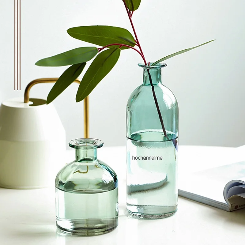Glass Vase Living Room Dried Flowers Nordic Ins Style Transparent Dill Home Decoration Accessories Flower Vases For Homes | Дом и сад