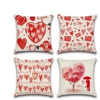 new pink romantic love tree letter valentines day pillowcase throw covers decorative home decore
