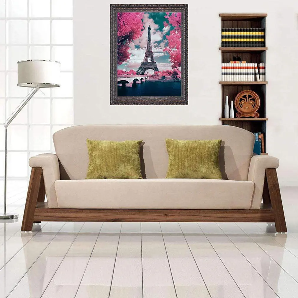 Эйфелева башня пейзаж алмазная живопись смола сверло Алмазный рисунок