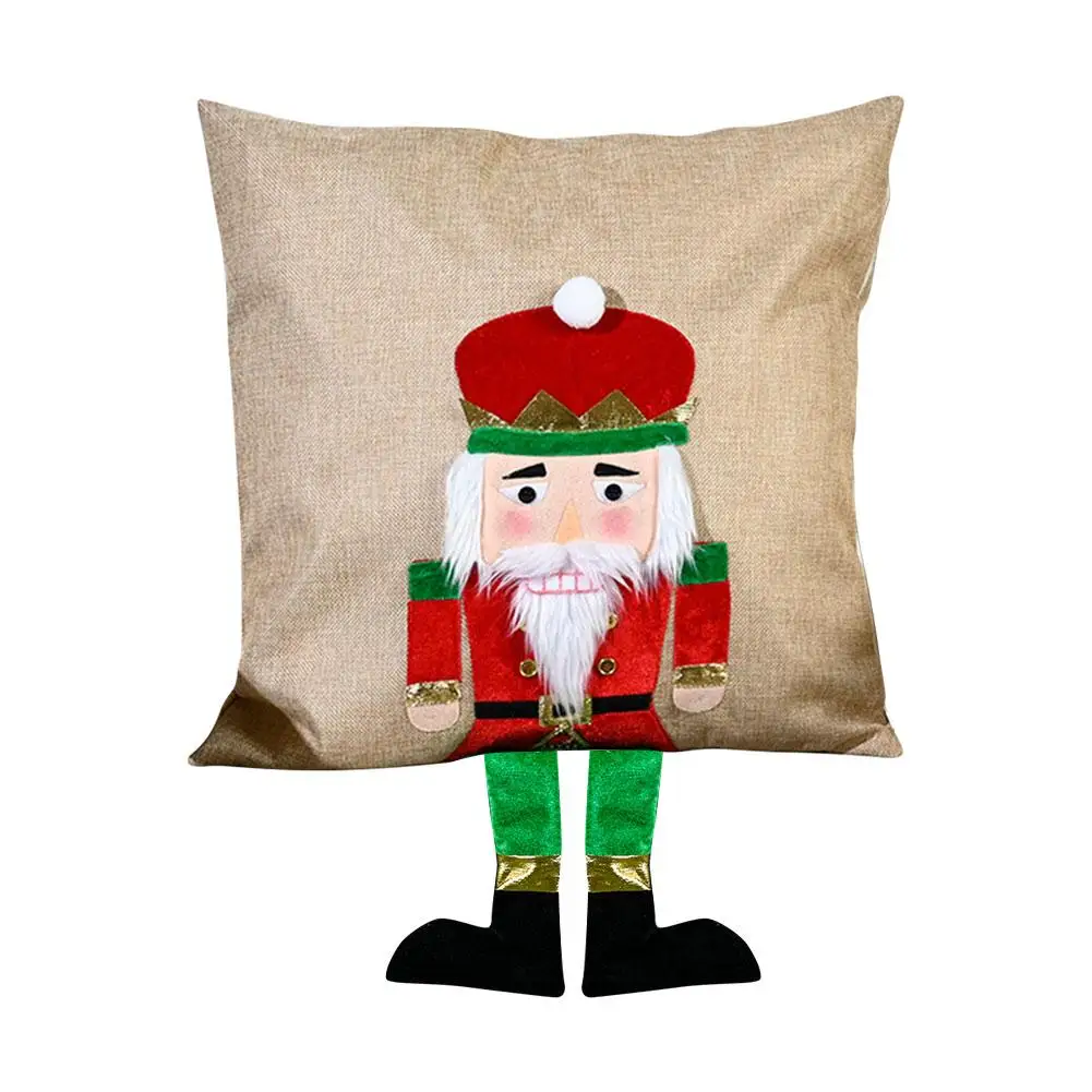 1 шт. наволочки Санта Клауса рождественские из хлопка и льна удобные подушки на