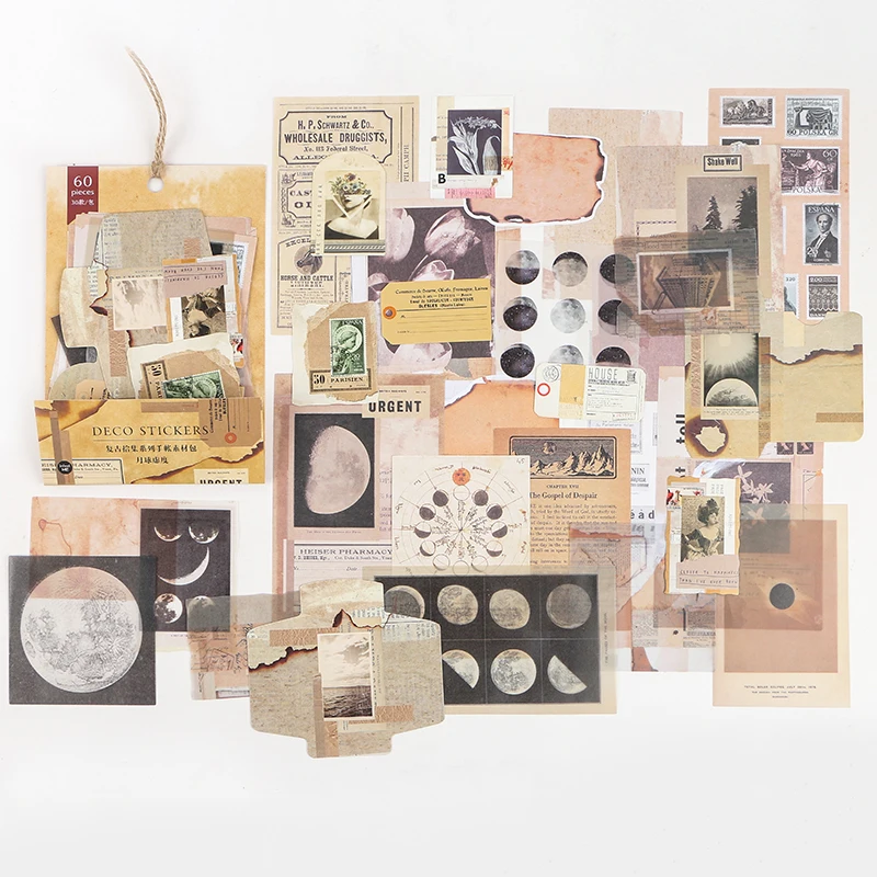 60 шт. грибные марки Лунная микс бумага мусорный журнал планировщик для