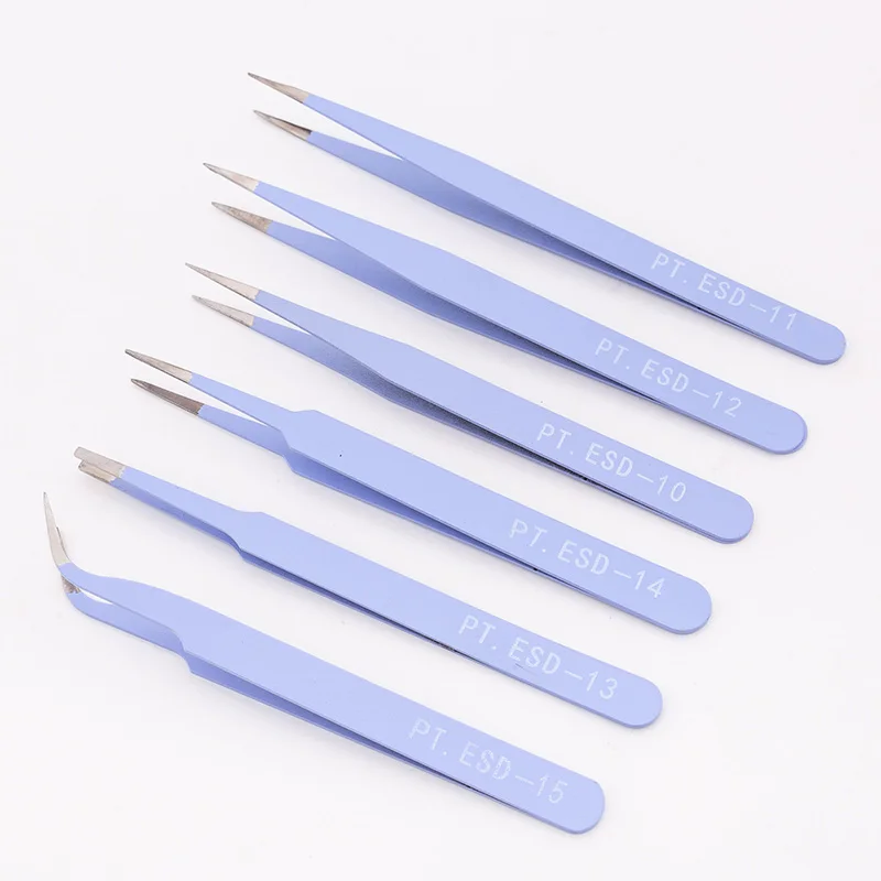 6 шт./лот режущие штампы инструменты изогнутые тонкие пинцеты с черным покрытием